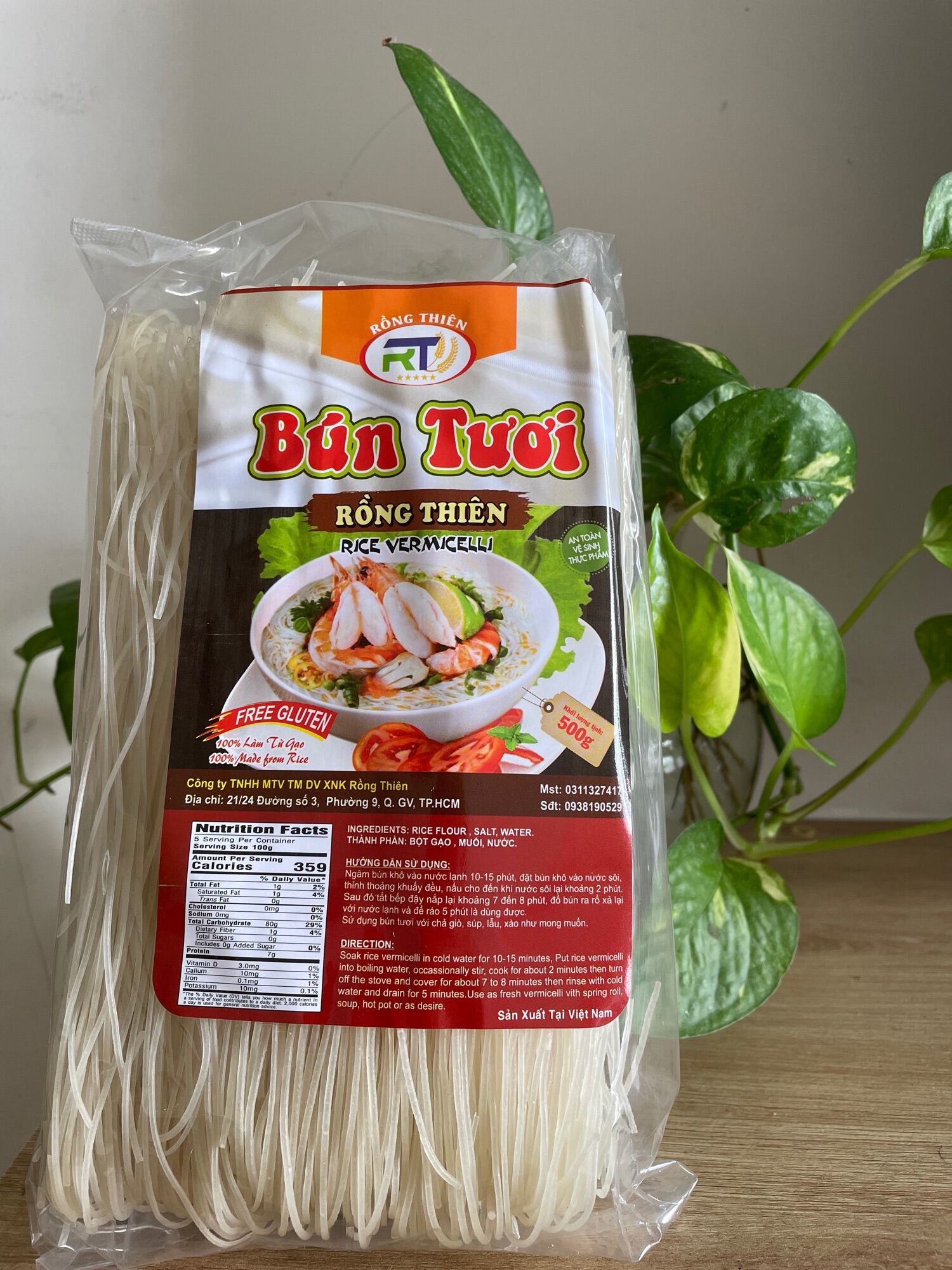 Fideos de arroz Rong Thien Estilo Bun 500g